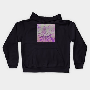 Flower and leaves on gradient background Kids Hoodie